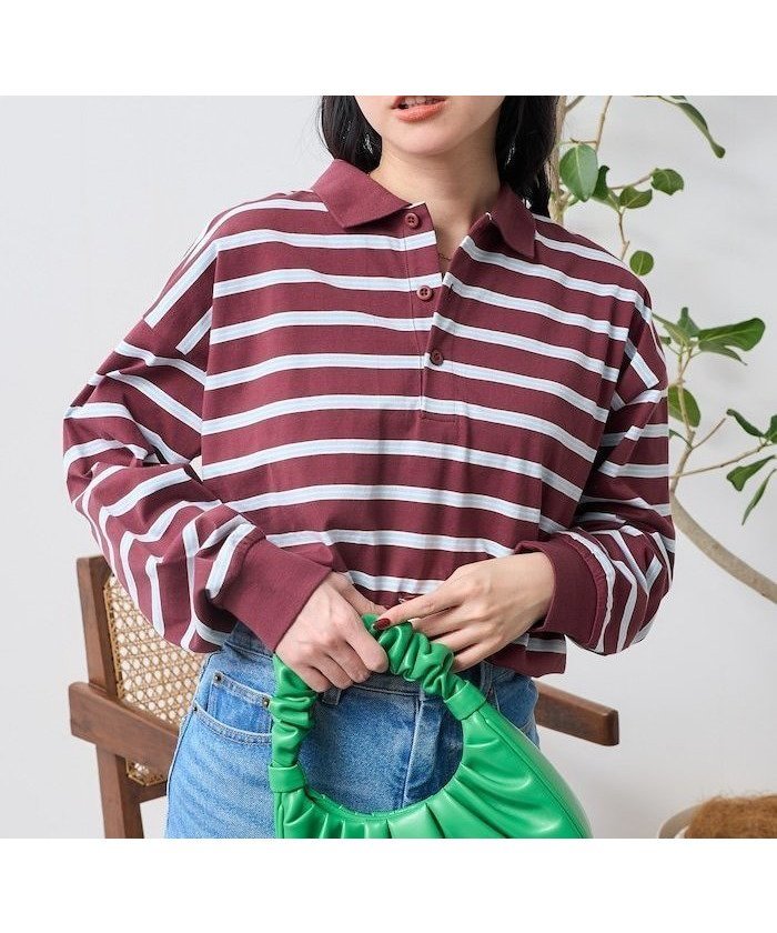 【フリークスストア/FREAK'S STORE】のマルチボーダーポロ襟 トップス 25SS インテリア・キッズ・メンズ・レディースファッション・服の通販 founy(ファニー) 　ファッション　Fashion　レディースファッション　Fashion for Women　トップス・カットソー　Cut & Sew Tops　2025年　2025　2025春夏・S/S　Spring/Summer 2025 SS25　ポロシャツ　Polo Shirt, Collared Tee　夏　Summer　S/S・春夏　SS, Spring/Summer, Warm Season　ダークブラウン|ID: prp329100004640463 ipo3291000000033456446