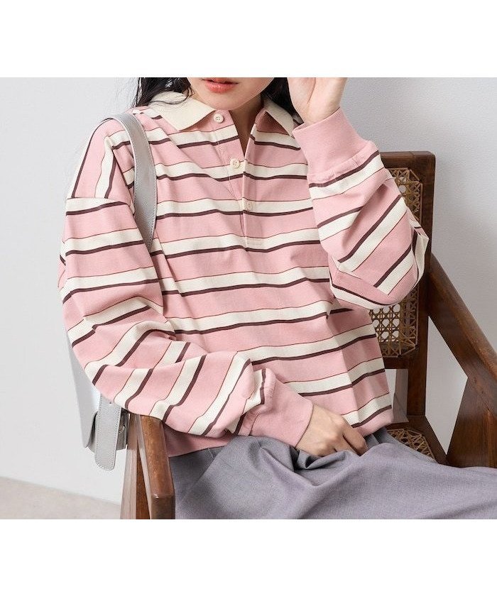 【フリークスストア/FREAK'S STORE】のマルチボーダーポロ襟 トップス 25SS インテリア・キッズ・メンズ・レディースファッション・服の通販 founy(ファニー) 　ファッション　Fashion　レディースファッション　Fashion for Women　トップス・カットソー　Cut & Sew Tops　2025年　2025　2025春夏・S/S　Spring/Summer 2025 SS25　ポロシャツ　Polo Shirt, Collared Tee　夏　Summer　S/S・春夏　SS, Spring/Summer, Warm Season　ピンク|ID: prp329100004640463 ipo3291000000033456448