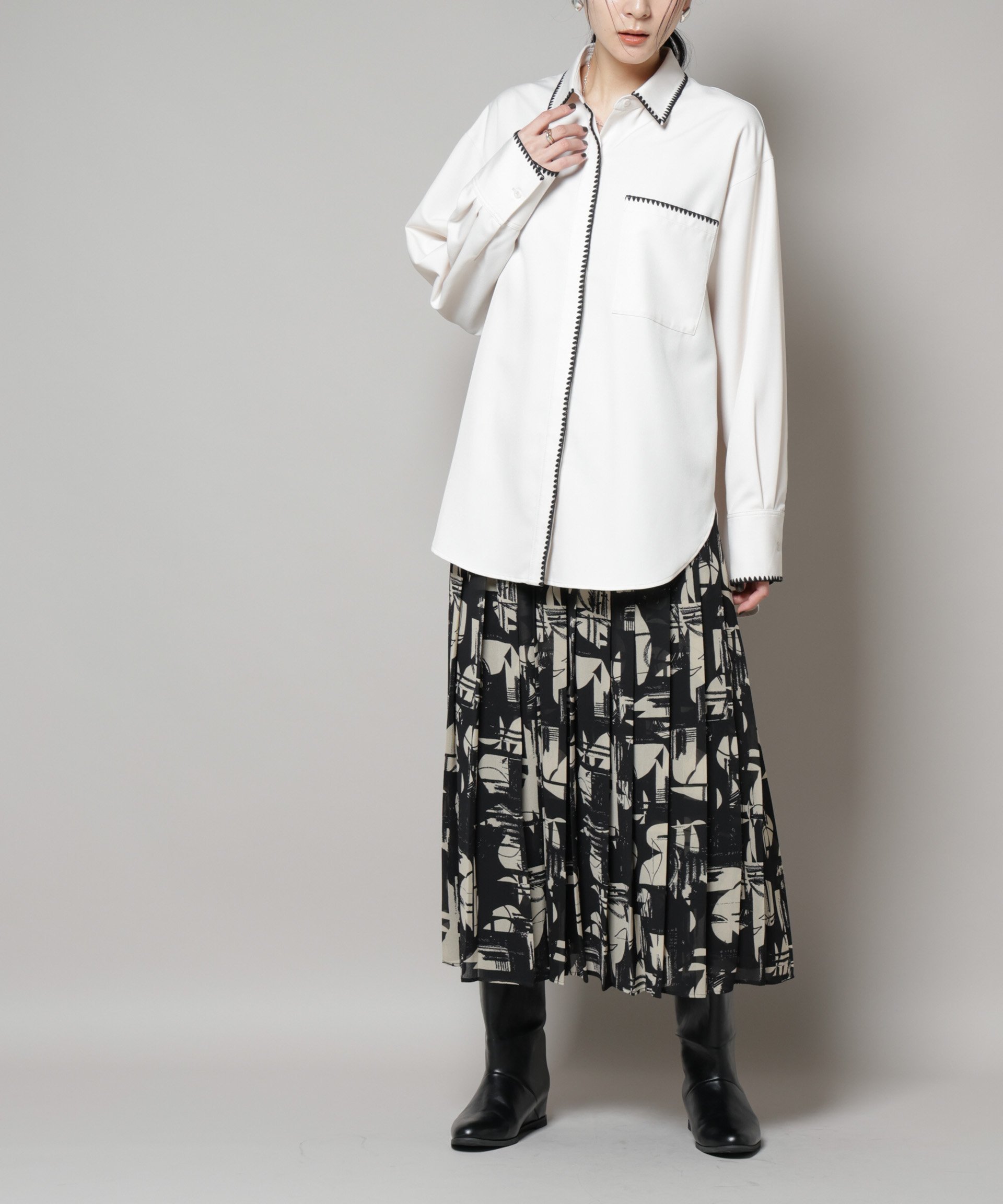 【ナノ ユニバース/nano universe】のアートプリントジョーゼットプリーツスカート 人気、トレンドファッション・服の通販 founy(ファニー) 　ファッション　Fashion　レディースファッション　Fashion for Women　スカート　Skirts　プリーツスカート / 上品フェミニンスタイル　Pleated Skirts　ウォッシャブル　Machine Washable　エアリー　Airy Texture　今季　This Season, Current Season　ジョーゼット　Georgette, Semi-Sheer Fabric　バランス　Balance, Style Balance　プリント　Print, Printed Pattern　プリーツ　Pleats, Pleated　モノトーン　Monotone, Black and White　おすすめ　Recommended / Our Picks　2025年　2025　2025-2026秋冬・A/W　Autumn/Winter 2025–26 AW25–26　 other-1|ID: prp329100004640473 ipo3291000000033456578