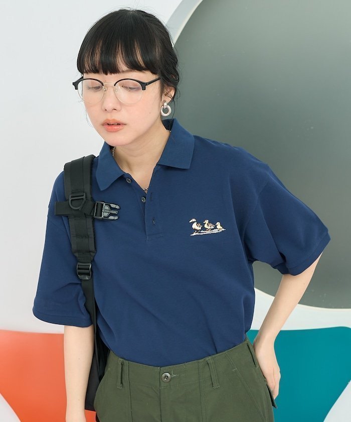 【フリークスストア/FREAK'S STORE】の別注 モチーフ刺繍ポロシャツ 25SS インテリア・キッズ・メンズ・レディースファッション・服の通販 founy(ファニー) 　ファッション　Fashion　レディースファッション　Fashion for Women　トップス・カットソー　Cut & Sew Tops　シャツ・ブラウス・オフィスカジュアル　Elegant Blouses & Button-Ups　ポロシャツ・きれいめカジュアル　Smart-Casual Polo Tops　2025年　2025　2025春夏・S/S　Spring/Summer 2025 SS25　シンプル　Simple, Minimal　スペシャル　Special, Limited Edition　ポロシャツ　Polo Shirt, Collared Tee　モチーフ　Motif, Design Theme　ワンポイント　One Point, Statement Accent　別注　Limited Edition, Custom Order　夏　Summer　S/S・春夏　SS, Spring/Summer, Warm Season　ネイビー|ID: prp329100004640481 ipo3291000000033456687