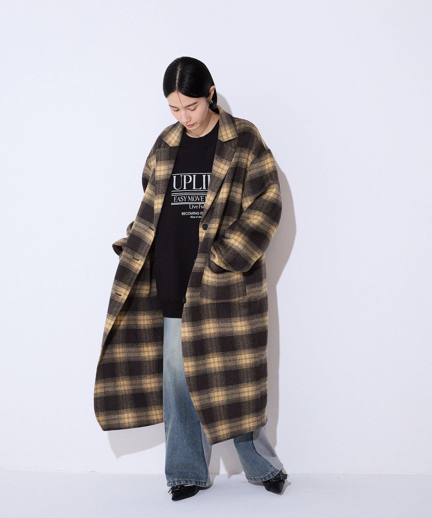 【ジーナシス/JEANASiS】のショートビーバーチェスターロングコート 人気、トレンドファッション・服の通販 founy(ファニー) 　ファッション　Fashion　レディースファッション　Fashion for Women　アウター　Coat / Outerwear Collection　コート・ロングコート・ピーコート　Long Coats, Peacoats & More　インナー　Innerwear　ショート　Short, Short Length　シンプル　Simple, Minimal　ダウン　Down, Puffer　チェック　Check, Plaid, Tartan　定番　Standard, Basic Item　フロント　Front, Front Design　ベーシック　Basic, Essential　冬　Winter / This Winter　 other-1|ID: prp329100004640501 ipo3291000000033456932