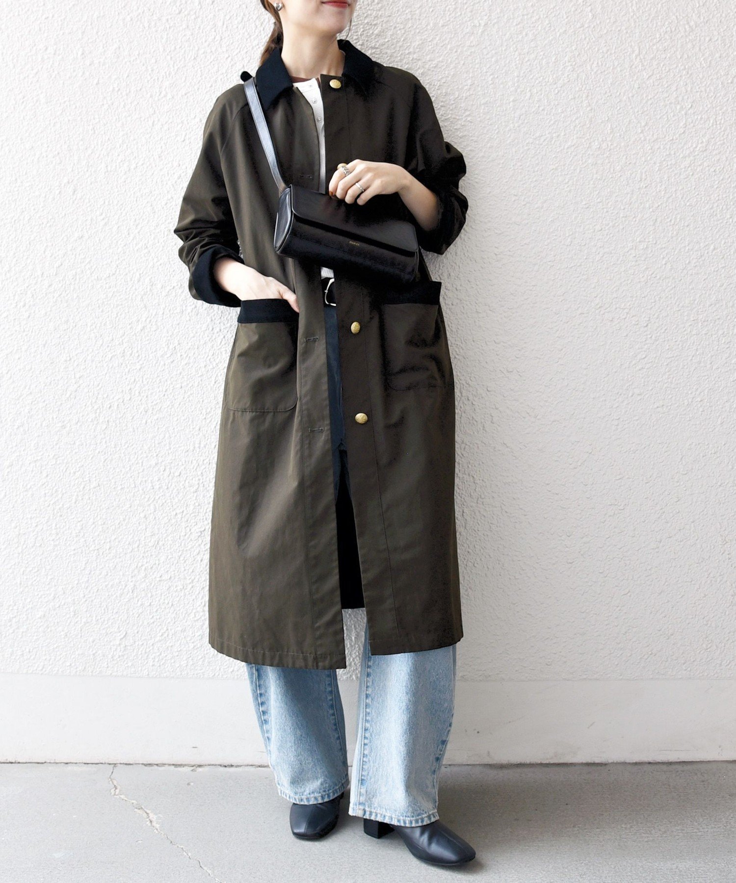 【シップス フォー ウィメン/SHIPS】のSHIPS any バルマカーン Aライン コート インテリア・キッズ・メンズ・レディースファッション・服の通販 founy(ファニー) 　ファッション　Fashion　レディースファッション　Fashion for Women　アウター　Coat / Outerwear Collection　コート・ロングコート・ピーコート　Long Coats, Peacoats & More　Aラインコート　A-Line Coats　2025年　2025　2025-2026秋冬・A/W　Autumn/Winter 2025–26 AW25–26　コーデュロイ　Corduroy, Cord Fabric　シンプル　Simple, Minimal　チェック　Check, Plaid, Tartan　デニム　Denim, Jeans Material　ピーチ　Peach, Soft Touch　メタル　Metal, Metal Parts　秋　Autumn　オリーブ|ID: prp329100004640522 ipo3291000000033457074