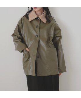 【リアン/Lian】のボア襟フェイクレザーカバーオールジャケット 人気、トレンドファッション・服の通販 founy(ファニー) ファッション Fashion レディースファッション Fashion for Women アウター Coat / Outerwear Collection レディースジャケット・軽アウター Jackets |ID:prp329100004640534