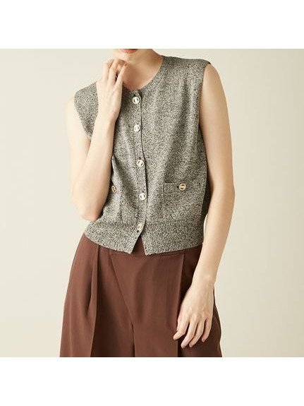 【リリーブラウン/Lily Brown】の金釦ニットベスト インテリア・キッズ・メンズ・レディースファッション・服の通販 founy(ファニー) 　ファッション　Fashion　レディースファッション　Fashion for Women　アウター　Coat / Outerwear Collection　トップス・カットソー　Cut & Sew Tops　ニット　Knit Tops & Sweaters　ベスト&ジレ / 重ね着スタイル　Vests & Gilets　ウォッシャブル　Machine Washable　シンプル　Simple, Minimal　フロント　Front, Front Design　ベスト　Vest, Waistcoat　エレガント 上品　Elegant　MIX[930]|ID: prp329100004640557 ipo3291000000033543271