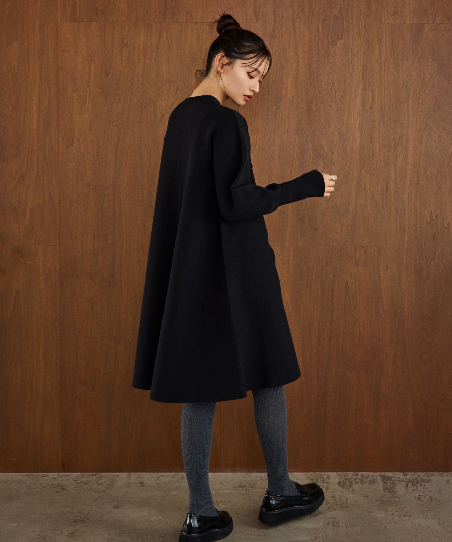 【ユナイテッドアローズ/UNITED ARROWS】のEMMEL REFINES EM Vキリカエ ミニ Aライン ワンピース インテリア・キッズ・メンズ・レディースファッション・服の通販 founy(ファニー) 　ファッション　Fashion　レディースファッション　Fashion for Women　ワンピース　Dresses　秋　Autumn　タイツ　Tights, Legwear　トレンド　Trend, Trending Now　人気　Popular, Best Seller　フィット　Fit, Slim Fit　フェミニン　Feminine, Girly　フレア　Flare, Flared　フロント　Front, Front Design　ミラノリブ　Milano Rib, Milano Stitch　ロング　Long, Long-Length　冬　Winter / This Winter　アウトレット　Outlet / Clearance　2024年　2024　2024-2025秋冬・A/W　Autumn/Winter 2024–25 AW24–25　BLACK|ID: prp329100004640590 ipo3291000000033954498