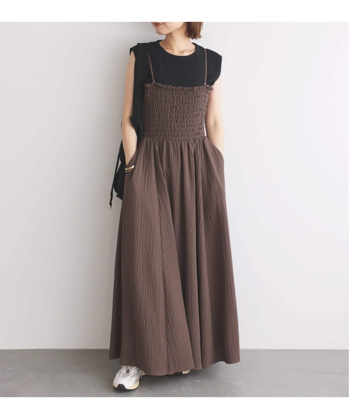【スローブ イエナ/SLOBE IENA】の《2枚セット》セットシャーリングワンピース 人気、トレンドファッション・服の通販 founy(ファニー) 　ファッション　Fashion　レディースファッション　Fashion for Women　ワンピース　Dresses　2025年　2025　2025-2026秋冬・A/W　Autumn/Winter 2025–26 AW25–26　おすすめ　Recommended / Our Picks　キャミワンピース　Cami Dress, Slip Dress　シャーリング　Shirring, Ruched　羽織　Haori, Light Jacket　 other-1|ID: prp329100004640679 ipo3291000000033458525