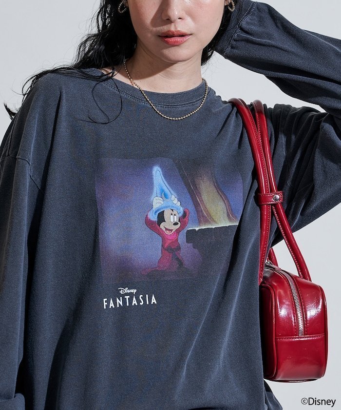 【フリークスストア/FREAK'S STORE】の【DISNEY FANTASIA】 ボックスカラーフロントプリント長袖Tシャツ/ミッキーマウス/ディズニー/ファンタジア 25AW インテリア・キッズ・メンズ・レディースファッション・服の通販 founy(ファニー) 　ファッション　Fashion　レディースファッション　Fashion for Women　トップス・カットソー　Cut & Sew Tops　シャツ・ブラウス・オフィスカジュアル　Elegant Blouses & Button-Ups　ロングTシャツ・Tシャツ　Longline T-Shirts & Tees　2025年　2025　2025-2026秋冬・A/W　Autumn/Winter 2025–26 AW25–26　冬　Winter / This Winter　スリーブ　Sleeve, Long Sleeve / Short Sleeve　フロント　Front, Front Design　プリント　Print, Printed Pattern　メンズ　Men's, Menswear　ロング　Long, Long-Length　A/W・秋冬　Autumn/Winter　長袖　Long Sleeve, Full Sleeve　チャコールグレー|ID: prp329100004640696 ipo3291000000033458686