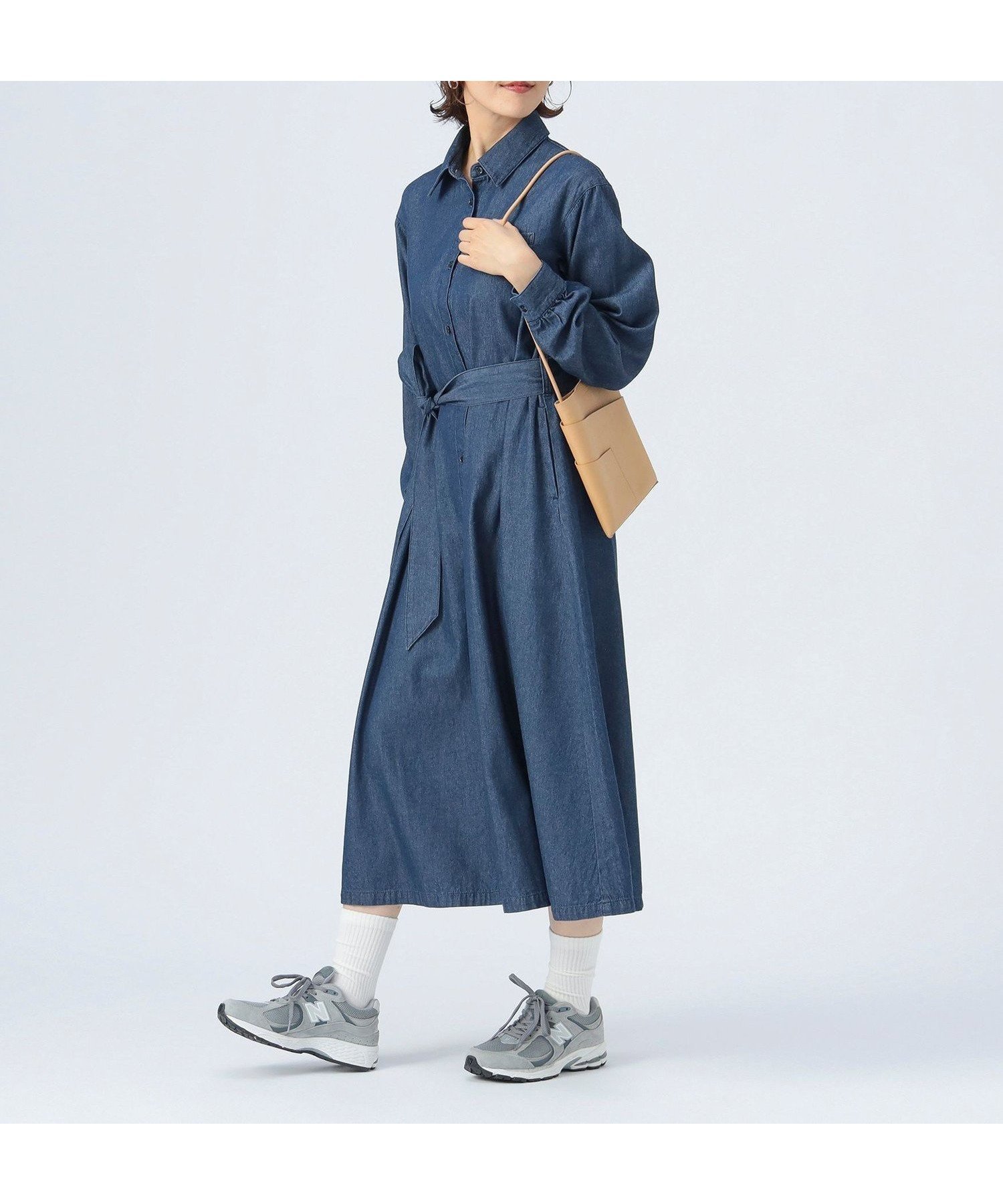 【ビームス ハート/BEAMS HEART】のベルト付き デニム ワンピース インテリア・キッズ・メンズ・レディースファッション・服の通販 founy(ファニー) 　ファッション　Fashion　レディースファッション　Fashion for Women　ワンピース　Dresses　ベルト&ウエストマーク　Belts & Waist Accessories　おすすめ　Recommended / Our Picks　シンプル　Simple, Minimal　スラックス　Slacks, Dress Pants　デニム　Denim, Jeans Material　フロント　Front, Front Design　リラックス　Relax, Relaxed Fit　INDIGO|ID: prp329100004640699 ipo3291000000033458723