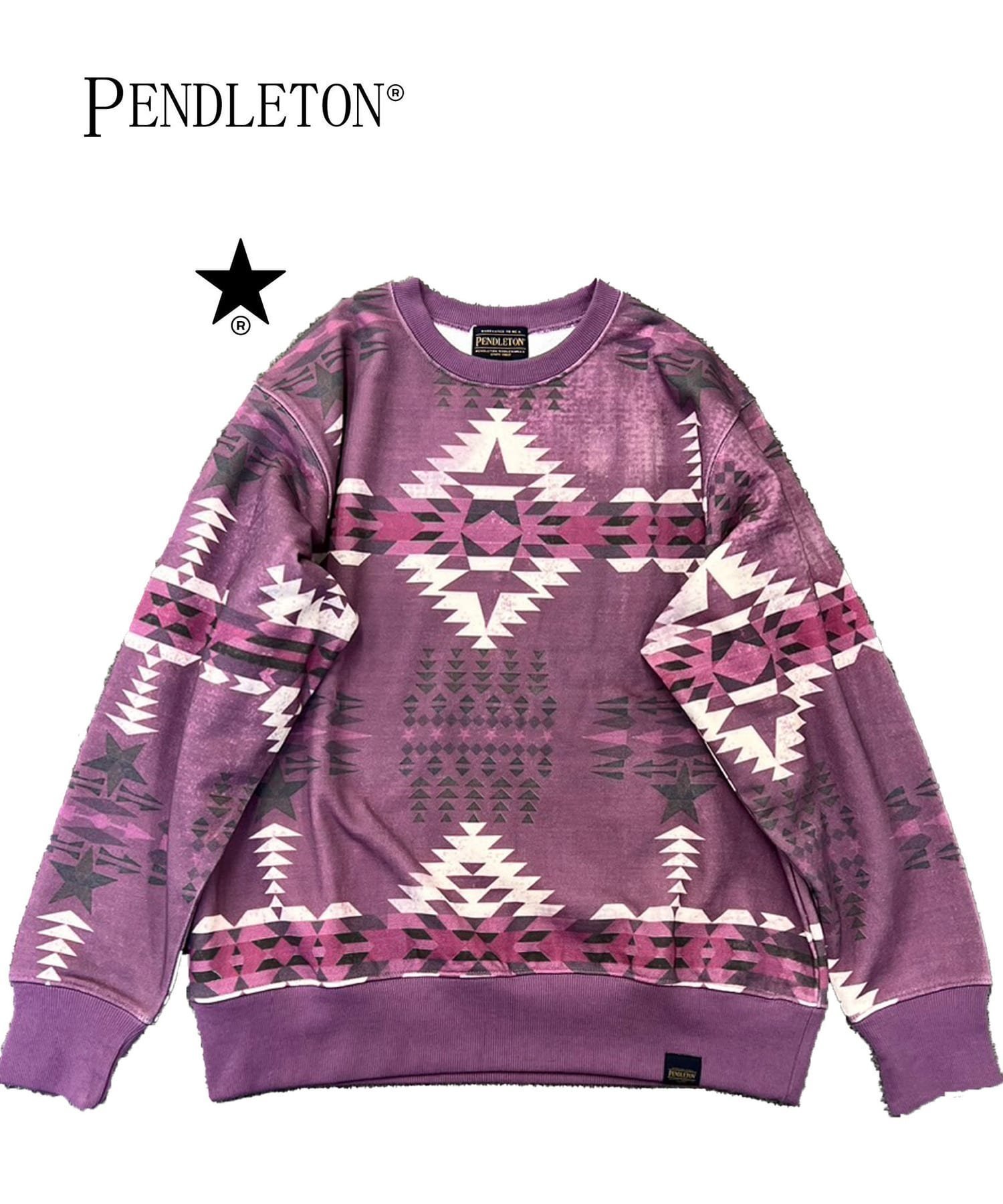 【コンバーストウキョウ/CONVERSE TOKYO】の【PENDLETON】ALLOVER PRINT SWEAT インテリア・キッズ・メンズ・レディースファッション・服の通販 founy(ファニー) 　ファッション　Fashion　レディースファッション　Fashion for Women　トップス・カットソー　Cut & Sew Tops　レディースパーカー・カジュアルフーディー　Casual Hoodies & Sweatshirts　スウェット・クルーネックトップス　Sweatshirts & Crewnecks / Relaxed Fit Sweat Tops　グラフィック　Graphic, Graphic Design　スウェット / スエット　Sweatshirt, Sweatwear　プリント　Print, Printed Pattern　ルーズ　Loose, Oversized　A/W・秋冬　Autumn/Winter　パープル|ID: prp329100004640780 ipo3291000000033600566
