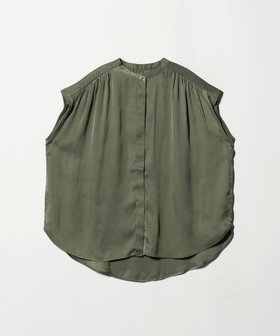 【ユナイテッドアローズ/UNITED ARROWS】のヴィンテージサテン スモッキングブラウス A DAY IN THE LIFE 人気、トレンドファッション・服の通販 founy(ファニー) ファッション Fashion レディースファッション Fashion for Women トップス・カットソー Cut & Sew Tops シャツ・ブラウス・オフィスカジュアル Elegant Blouses & Button-Ups とろみ Fluid, Flowy Fabric サテン Satin, Glossy Fabric スタンド Stand Collar, Upright Stand スモッキング Smocking, Gathered Stitching ドレープ Drape, Draping Fabric ノースリーブ Sleeveless, No-Sleeve エレガント 上品 Elegant |ID:prp329100004640781
