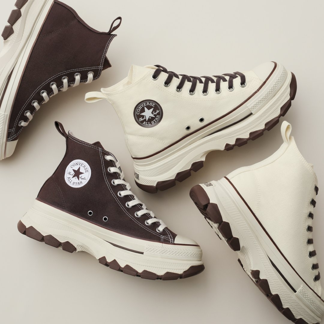 【コンバース/CONVERSE】の【CONVERSE 公式】ALL STAR TREKWAVE CB HI / 【コンバース 公式】オールスター トレックウエーブ CB HI 厚底 ハイカット インテリア・キッズ・メンズ・レディースファッション・服の通販 founy(ファニー) 　ファッション　Fashion　レディースファッション　Fashion for Women　アンクル　Ankle-Length Design　インソール　Shoe Insole　クッション　Cushion, Throw Pillow　シューズ　Shoes, Footwear　シンプル　Simple, Minimal　パッチ　Patch, Appliqué　フォーム　Form　ラバー　Rubber, Rubber Sole　厚底　Platform Shoes　定番　Standard, Basic Item　コーヒーブラウン|ID: prp329100004640804 ipo3291000000033460783