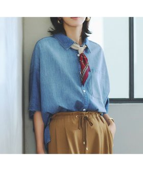 【エルーラ/Elura】のデニム5分袖シャツ/581939 人気、トレンドファッション・服の通販 founy(ファニー) ファッション Fashion レディースファッション Fashion for Women トップス・カットソー Cut & Sew Tops シャツ・ブラウス・オフィスカジュアル Elegant Blouses & Button-Ups おすすめ Recommended / Our Picks インナー Innerwear シンプル Simple, Minimal タンク Tank Top, Sleeveless Top デニム Denim, Jeans Material トレンド Trend, Trending Now |ID:prp329100004640813