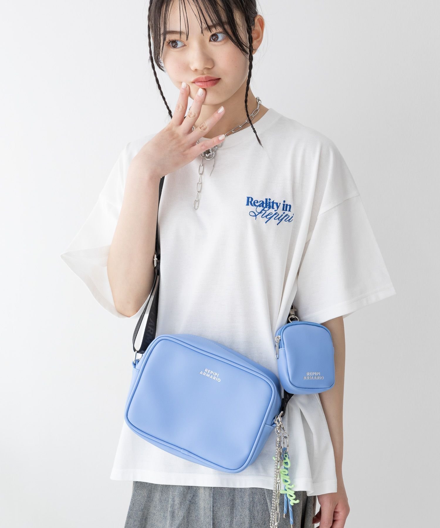 【レピピアルマリオ/repipi armario / KIDS】のスクエアベルトショルダー インテリア・キッズ・メンズ・レディースファッション・服の通販 founy(ファニー) 　ファッション　Fashion　キッズファッション　Fashion for Kids　ショルダー　Shoulder, Shoulder Strap　スクエア　Square, Square Shape　ポーチ　Pouch, Small Case　ブルー84|ID: prp329100004640855 ipo3291000000033461561