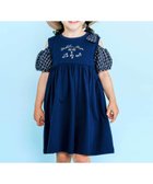 【その他のブランド/Other】のストライプチェック袖リボンオフショルワンピース(90~130cm) ネイビー|ID: prp329100004640863 ipo3291000000033461708