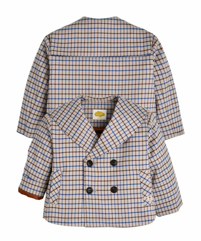 【モイモルン/moimoln / KIDS】のチェックセーラージャケット インテリア・キッズ・メンズ・レディースファッション・服の通販 founy(ファニー) https://founy.com/ ファッション Fashion キッズファッション Fashion for Kids アウター Coat Outerwear /Kids ジャケット Jacket, Outerwear チェック Check, Plaid, Tartan |ID: prp329100004640894 ipo3291000000033462259