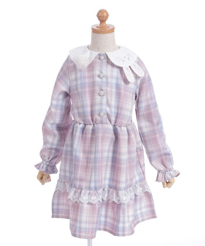 【アクシーズ ファム/axes femme / KIDS】のうさぎ襟チェック柄ワンピース インテリア・キッズ・メンズ・レディースファッション・服の通販 founy(ファニー) https://founy.com/ ファッション Fashion キッズファッション Fashion for Kids ワンピース Dresses ガーリー Girly, Feminine Style チェック Check, Plaid, Tartan ティアードワンピース Tiered Dress, Flared Dress パール Pearl, Pearl Accent 切替 Switching, Contrast Panel 春 Spring |ID: prp329100004640896 ipo3291000000033462280