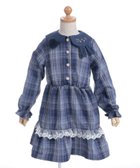【アクシーズ ファム/axes femme / KIDS】のうさぎ襟チェック柄ワンピース ブルー|ID: prp329100004640896 ipo3291000000033462284