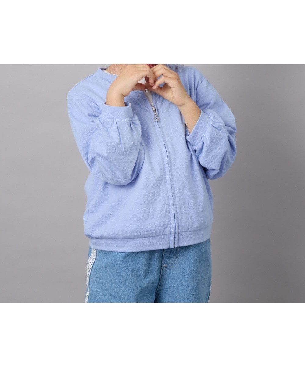 【アー ヴェー ヴェー/a.v.v / KIDS】の160 【UVカット】ボーダージャカードカーディガン インテリア・キッズ・メンズ・レディースファッション・服の通販 founy(ファニー) 　ファッション　Fashion　キッズファッション　Fashion for Kids　カットソー　Cut and Sewn Top　シアー　Sheer, See-Through　シンプル　Simple, Minimal　スポーツ　Sports, Activewear　チャーム　Charm, Pendant　デニム　Denim, Jeans Material　人気　Popular, Best Seller　ボトム　Bottoms, Lower Wear　ミックス　Mix, Mixed Style　楽ちん　Easy Fit, Comfortable　再入荷　Restock / Back in Stock　おすすめ　Recommended / Our Picks　夏　Summer　ライトブルー|ID: prp329100004640900 ipo3291000000033462331
