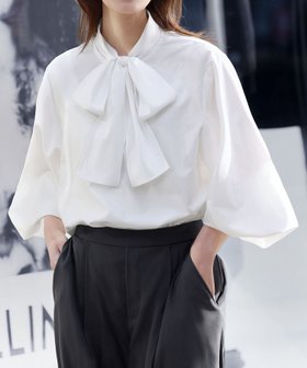 【ガール/GIRL】 ボウタイボリューム袖ブラウス オフィス ビジネス フォーマル セレモニー人気、トレンドファッション・服の通販 founy(ファニー) ファッション Fashion レディースファッション Fashion for Women トップス・カットソー Cut & Sew Tops シャツ・ブラウス・オフィスカジュアル Elegant Blouses & Button-Ups セレモニー Ceremony ビジネス 仕事 通勤 Business / Work / Commuting フォーマル Formal, Dressy ブロード Broadcloth, Fine Cotton 入学式 Entrance Ceremony 卒業式 Graduation Ceremony |ID:prp329100004641090