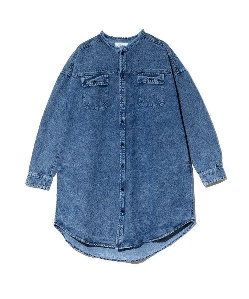 【ゴースローキャラバン/go slow caravan】のKAKELA TRANQUIL/カケラ トランクイル Back 刺繍ロゴワンピース (WOMENS) インテリア・キッズ・メンズ・レディースファッション・服の通販 founy(ファニー) 　ファッション　Fashion　レディースファッション　Fashion for Women　ワンピース　Dresses　デニム　Denim, Jeans Material　リラックス　Relax, Relaxed Fit　インディゴ|ID: prp329100004641198 ipo3291000000033611155