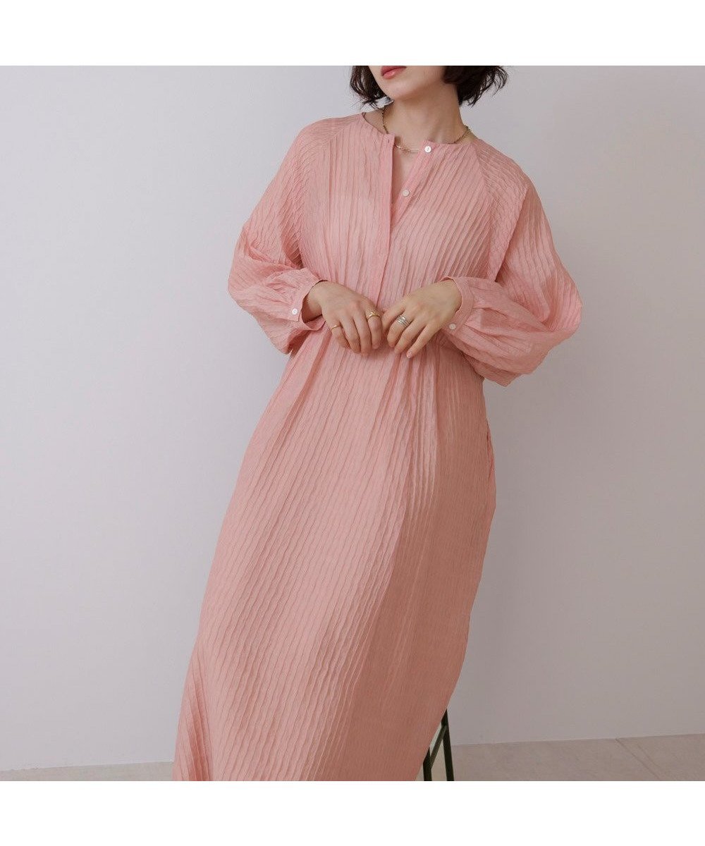 【バブ ブージュルード/Bab Bou Jeloud】のフラワー柄ワンピース インテリア・キッズ・メンズ・レディースファッション・服の通販 founy(ファニー) 　ファッション　Fashion　レディースファッション　Fashion for Women　ワンピース　Dresses　エアリー　Airy Texture　シアー　Sheer, See-Through　スキッパー　Skipper, Open Collar　デニム　Denim, Jeans Material　フェミニン　Feminine, Girly　フラワー　Flower, Floral　フレア　Flare, Flared　プリント　Print, Printed Pattern　リボン　Ribbon, Bow　ワイド　Wide, Wide Fit　再入荷　Restock / Back in Stock　PINK|ID: prp329100004641206 ipo3291000000033468118