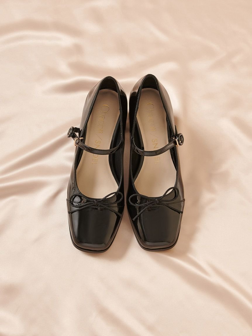 【スナイデル/SNIDEL】の【Chacott】メリージェーン インテリア・キッズ・メンズ・レディースファッション・服の通販 founy(ファニー) 　ファッション　Fashion　レディースファッション　Fashion for Women　インソール　Shoe Insole　エナメル　Patent Leather　エレガント 上品　Elegant　クッション　Cushion, Throw Pillow　サテン　Satin, Glossy Fabric　シューズ　Shoes, Footwear　ダブル　Double, Double-Breasted　バレエ　Ballet, Ballet Style　ミックス　Mix, Mixed Style　ラップ　Wrap, Wrap Design　リボン　Ribbon, Bow　今季　This Season, Current Season　BLK[009]|ID: prp329100004641317 ipo3291000000033469779