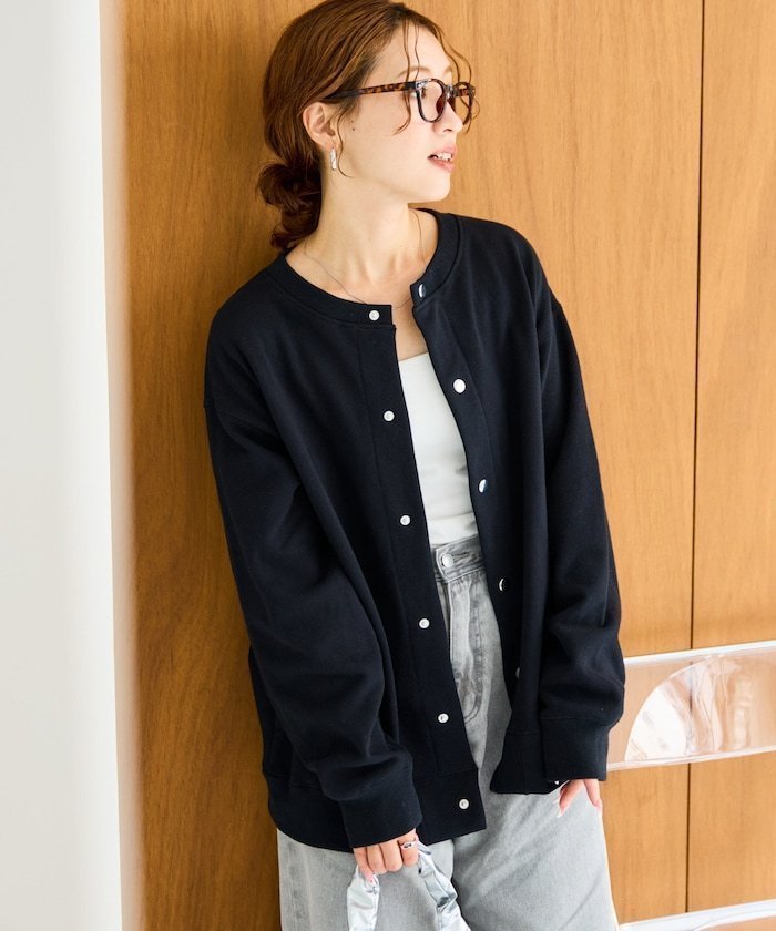 【フリークスストア/FREAK'S STORE】のヘビーウェイト スウェット スナップ カーディガン【限定展開】 25AW インテリア・キッズ・メンズ・レディースファッション・服の通販 founy(ファニー) 　ファッション　Fashion　レディースファッション　Fashion for Women　トップス・カットソー　Cut & Sew Tops　カーディガン・羽織り　Layered Style Cardigans　レディースパーカー・カジュアルフーディー　Casual Hoodies & Sweatshirts　スウェット・クルーネックトップス　Sweatshirts & Crewnecks / Relaxed Fit Sweat Tops　インナー　Innerwear　カーディガン　Cardigan, Knitwear　シルバー　Silver, Metallic Silver　スウェット / スエット　Sweatshirt, Sweatwear　ハイネック　High Neck, Mock Neck　バランス　Balance, Style Balance　ベーシック　Basic, Essential　ボトム　Bottoms, Lower Wear　ロング　Long, Long-Length　A/W・秋冬　Autumn/Winter　冬　Winter / This Winter　おすすめ　Recommended / Our Picks　2025年　2025　2025-2026秋冬・A/W　Autumn/Winter 2025–26 AW25–26　ブラック|ID: prp329100004641341 ipo3291000000033621261