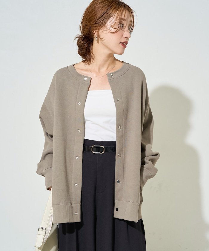 【フリークスストア/FREAK'S STORE】のヘビーウェイト スウェット スナップ カーディガン【限定展開】 25AW インテリア・キッズ・メンズ・レディースファッション・服の通販 founy(ファニー) 　ファッション　Fashion　レディースファッション　Fashion for Women　トップス・カットソー　Cut & Sew Tops　カーディガン・羽織り　Layered Style Cardigans　レディースパーカー・カジュアルフーディー　Casual Hoodies & Sweatshirts　スウェット・クルーネックトップス　Sweatshirts & Crewnecks / Relaxed Fit Sweat Tops　インナー　Innerwear　カーディガン　Cardigan, Knitwear　シルバー　Silver, Metallic Silver　スウェット / スエット　Sweatshirt, Sweatwear　ハイネック　High Neck, Mock Neck　バランス　Balance, Style Balance　ベーシック　Basic, Essential　ボトム　Bottoms, Lower Wear　ロング　Long, Long-Length　A/W・秋冬　Autumn/Winter　冬　Winter / This Winter　おすすめ　Recommended / Our Picks　2025年　2025　2025-2026秋冬・A/W　Autumn/Winter 2025–26 AW25–26　ベージュ|ID: prp329100004641341 ipo3291000000033621262