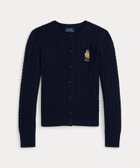 【ラルフローレン/RALPH LAUREN / KIDS】の(ガールズ 7才~16才)Polo ベア ミニケーブル コットン カーディガン 人気、トレンドファッション・服の通販 founy(ファニー) ファッション Fashion キッズファッション Fashion for Kids カフス Cuff Design カーディガン Cardigan, Knitwear 人気 Popular, Best Seller 長袖 Long Sleeve, Full Sleeve リブニット Rib Knit, Ribbed Knit thumbnail 410ネイビー|ID: prp329100004641349 ipo3291000000033470327