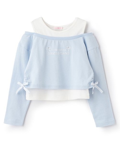 【ナルミヤ オンライン/NARUMIYA ONELINE / KIDS】のレイヤード風短丈 長袖Tシャツ インテリア・キッズ・メンズ・レディースファッション・服の通販 founy(ファニー) 　ファッション　Fashion　キッズファッション　Fashion for Kids　インナー　Innerwear　シンプル　Simple, Minimal　タンク　Tank Top, Sleeveless Top　ドッキング　Docking, Mixed Material　パターン　Pattern, Design Print　ポケット　Pocket, Pocket Detail　長袖　Long Sleeve, Full Sleeve　サックス|ID: prp329100004641409 ipo3291000000033471088