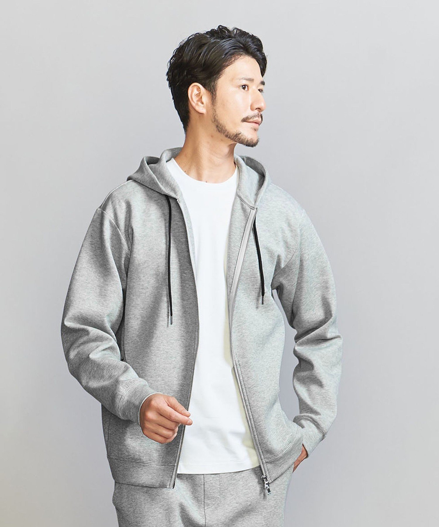 【ビューティ&ユース ユナイテッドアローズ/BEAUTY&YOUTH / UNITED ARROWS / MEN】の【WEB限定 WARDROBE SMART】ダブルニット ジップパーカー/セットアップ対応 インテリア・キッズ・メンズ・レディースファッション・服の通販 founy(ファニー) 　ファッション　Fashion　メンズファッション　Fashion for Men　セットアップ　Matching Sets　春　Spring　カーディガン　Cardigan, Knitwear　スウェット / スエット　Sweatshirt, Sweatwear　スマート　Smart, Elegant　スラックス　Slacks, Dress Pants　セットアップ　Set-Up, Coordinated Outfit　ダブル　Double, Double-Breasted　トレーナー　Sweatshirt, Trainer　パーカー　Hoodie, Parka　ファブリック　Fabric, Textile　フラット　Flat, Flat Shoes　ポケット　Pocket, Pocket Detail　リラックス　Relax, Relaxed Fit　A/W・秋冬　Autumn/Winter　MD.GRAY|ID: prp329100004641544 ipo3291000000033472828