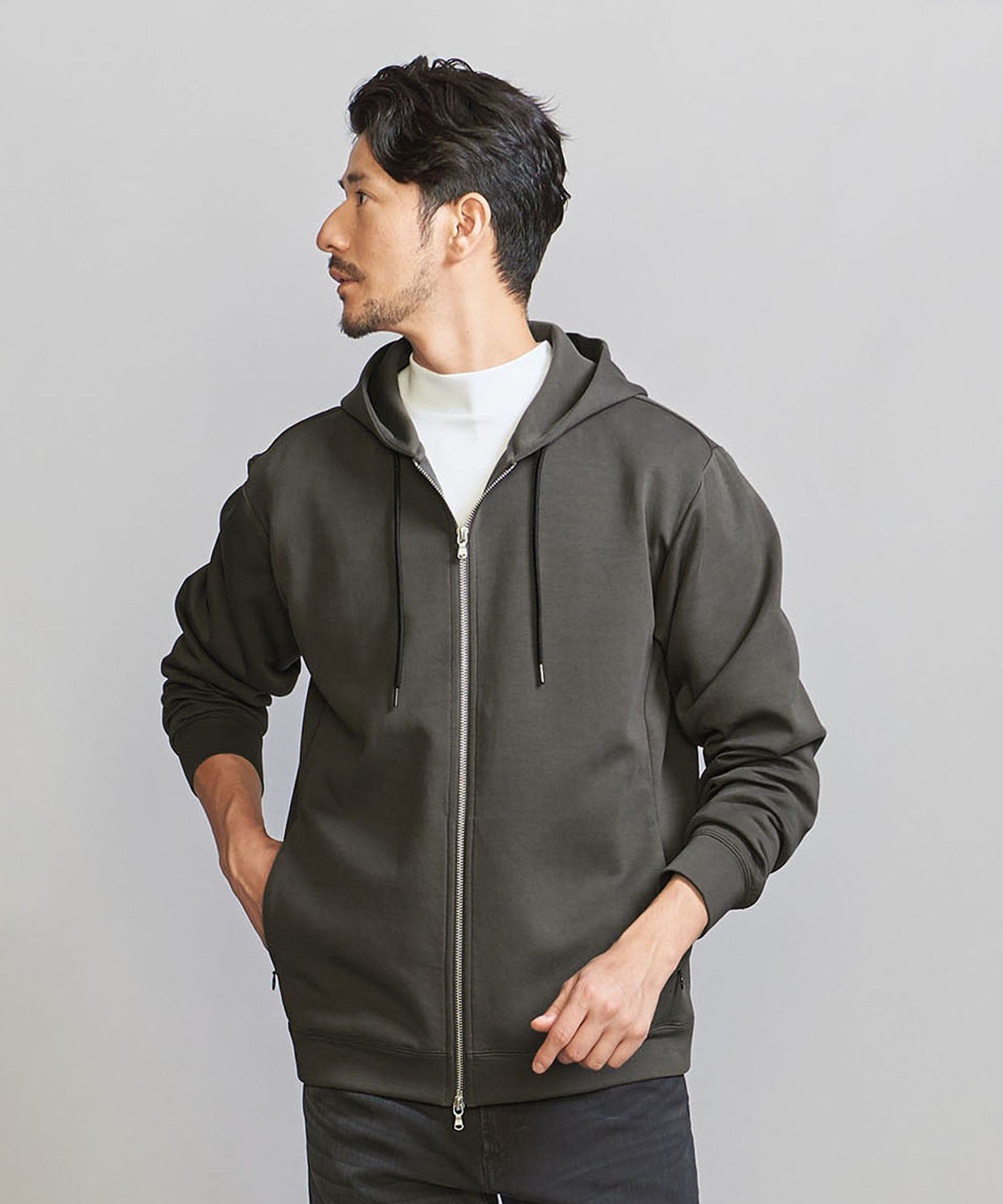【ビューティ&ユース ユナイテッドアローズ/BEAUTY&YOUTH / UNITED ARROWS / MEN】の【WEB限定 WARDROBE SMART】ダブルニット ジップパーカー/セットアップ対応 インテリア・キッズ・メンズ・レディースファッション・服の通販 founy(ファニー) 　ファッション　Fashion　メンズファッション　Fashion for Men　セットアップ　Matching Sets　春　Spring　カーディガン　Cardigan, Knitwear　スウェット / スエット　Sweatshirt, Sweatwear　スマート　Smart, Elegant　スラックス　Slacks, Dress Pants　セットアップ　Set-Up, Coordinated Outfit　ダブル　Double, Double-Breasted　トレーナー　Sweatshirt, Trainer　パーカー　Hoodie, Parka　ファブリック　Fabric, Textile　フラット　Flat, Flat Shoes　ポケット　Pocket, Pocket Detail　リラックス　Relax, Relaxed Fit　A/W・秋冬　Autumn/Winter　DK.GRAY|ID: prp329100004641544 ipo3291000000033472830