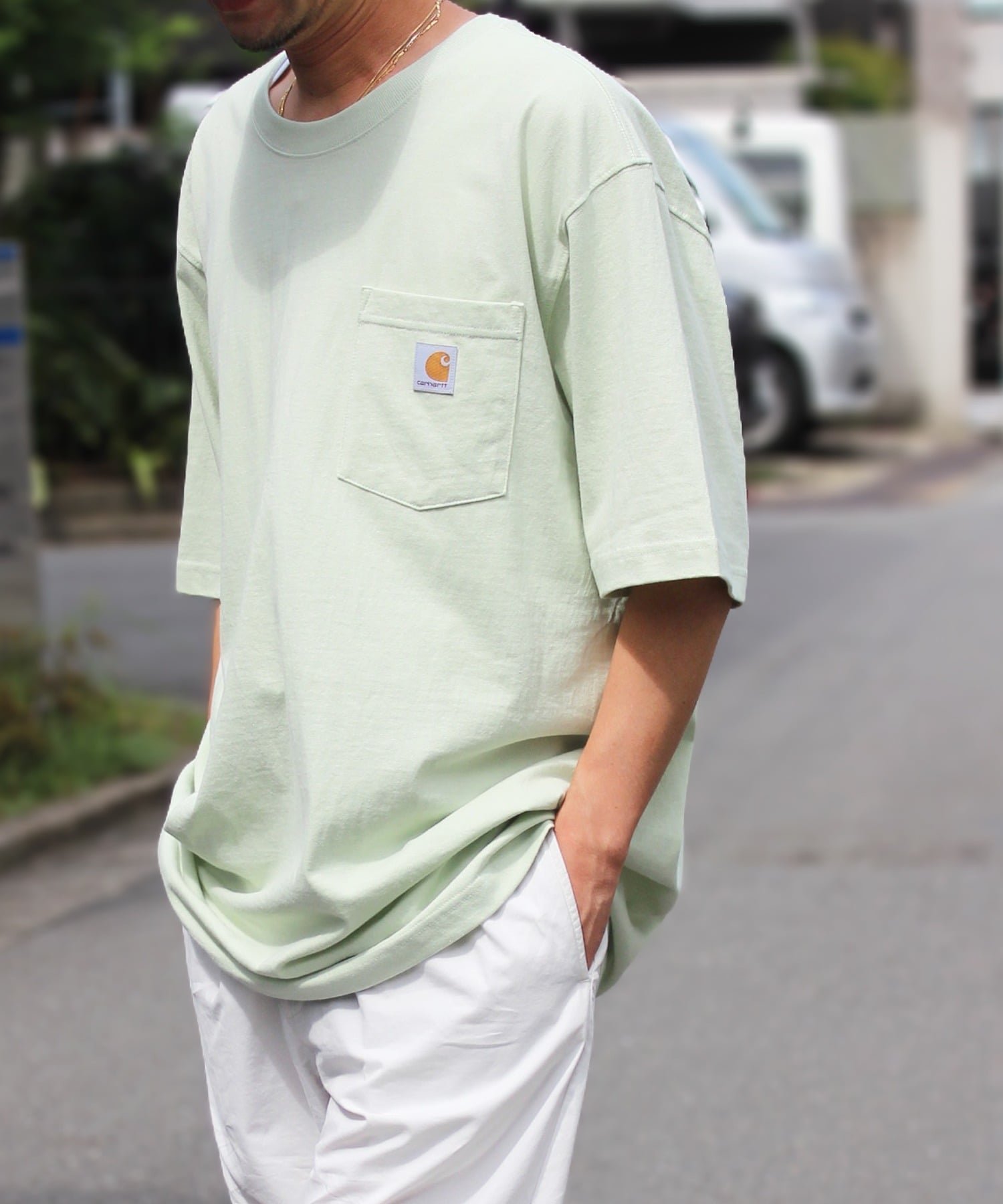【イールド/yield / MEN】の【carhartt】カーハート Workwear 1/2-Sleeve T-Shirts ビッグシルエット ポケット半袖 ロゴ Tシャツ トップス K87 インテリア・キッズ・メンズ・レディースファッション・服の通販 founy(ファニー) 　ファッション　Fashion　メンズファッション　Fashion for Men　トップス・カットソー　Cut & Sew Tops　メンズシャツ　Shirts　ロングTシャツ・Tシャツ / 着回し力抜群　Longline T-Shirts & Tees　カットソー　Cut and Sewn Top　ショルダー　Shoulder, Shoulder Strap　ドロップ　Drop Shoulder, Dropped Style　ビッグ　Big, Oversized　ファブリック　Fabric, Textile　ベーシック　Basic, Essential　ポケット　Pocket, Pocket Detail　ルーズ　Loose, Oversized　ワンポイント　One Point, Statement Accent　半袖　Short Sleeve, Half Sleeve　S.GRN|ID: prp329100004641575 ipo3291000000033473228