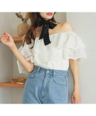 【ミスティ ウーマン/mysty woman】の2WAYスカラップ刺繍プルオーバー 人気、トレンドファッション・服の通販 founy(ファニー) ファッション Fashion レディースファッション Fashion for Women トップス・カットソー Cut & Sew Tops カジュアルプルオーバー・ニットトップス Pullovers & Knit Tops / Casual Pullovers スカラップ Scallop, Scalloped Edge デニム Denim, Jeans Material フェミニン Feminine, Girly 夏 Summer 春 Spring S/S・春夏 SS, Spring/Summer, Warm Season thumbnail オフ|ID: prp329100004641588 ipo3291000000034039154
