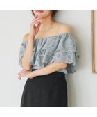 【ミスティ ウーマン/mysty woman】の2WAYスカラップ刺繍プルオーバー 人気、トレンドファッション・服の通販 founy(ファニー) ファッション Fashion レディースファッション Fashion for Women トップス・カットソー Cut & Sew Tops カジュアルプルオーバー・ニットトップス Pullovers & Knit Tops / Casual Pullovers スカラップ Scallop, Scalloped Edge デニム Denim, Jeans Material フェミニン Feminine, Girly 夏 Summer 春 Spring S/S・春夏 SS, Spring/Summer, Warm Season thumbnail ブルーグレー|ID: prp329100004641588 ipo3291000000034039158