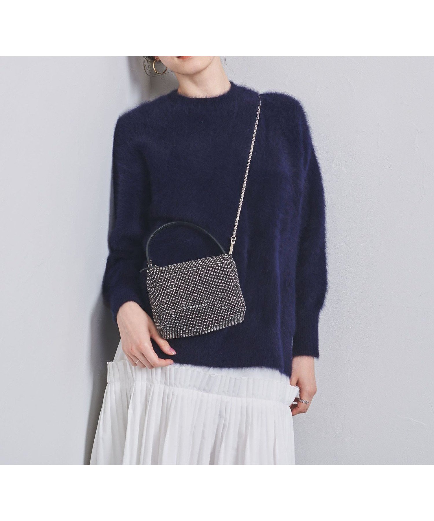 【ユナイテッドアローズ/UNITED ARROWS】のフォックス カシミヤ クルーネックニット 23FW インテリア・キッズ・メンズ・レディースファッション・服の通販 founy(ファニー) 　ファッション　Fashion　レディースファッション　Fashion for Women　トップス・カットソー　Cut & Sew Tops　ニット　Knit Tops & Sweaters　シンプル　Simple, Minimal　スリット　Slit, Slit Detail　フォックス　Fox, Fox Fur　フレア　Flare, Flared　ボックス　Boxy, Box Shape　ワイド　Wide, Wide Fit　おすすめ　Recommended / Our Picks　NAVY|ID: prp329100004641860 ipo3291000000033508204