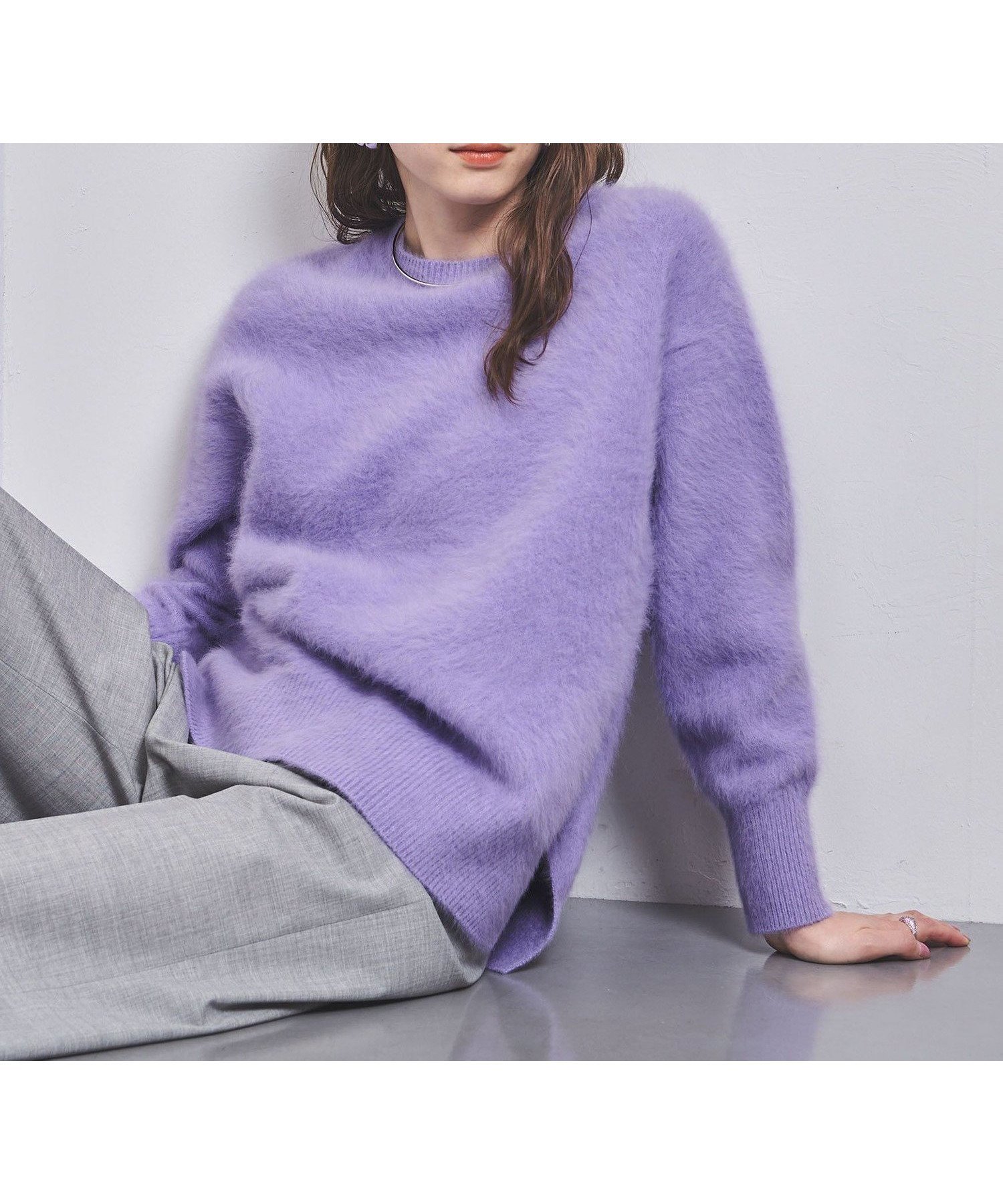 【ユナイテッドアローズ/UNITED ARROWS】のフォックス カシミヤ クルーネックニット 23FW インテリア・キッズ・メンズ・レディースファッション・服の通販 founy(ファニー) 　ファッション　Fashion　レディースファッション　Fashion for Women　トップス・カットソー　Cut & Sew Tops　ニット　Knit Tops & Sweaters　シンプル　Simple, Minimal　スリット　Slit, Slit Detail　フォックス　Fox, Fox Fur　フレア　Flare, Flared　ボックス　Boxy, Box Shape　ワイド　Wide, Wide Fit　おすすめ　Recommended / Our Picks　LILAC|ID: prp329100004641860 ipo3291000000033508206
