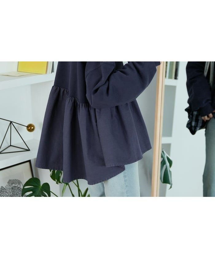 【フリークスストア/FREAK'S STORE】のピグメント 加工 フリル ロングスリーブ トップス【限定展開】 25AW インテリア・キッズ・メンズ・レディースファッション・服の通販 founy(ファニー) 　ファッション　Fashion　レディースファッション　Fashion for Women　トップス・カットソー　Cut & Sew Tops　2025年　2025　2025-2026秋冬・A/W　Autumn/Winter 2025–26 AW25–26　冬　Winter / This Winter　おすすめ　Recommended / Our Picks　スリーブ　Sleeve, Long Sleeve / Short Sleeve　ティアード　Tiered, Tiered Style　バランス　Balance, Style Balance　フリル　Frill, Ruffle　リメイク　Remake, Reconstructed　ロング　Long, Long-Length　ワッフル　Waffle, Waffle Knit　春　Spring　A/W・秋冬　Autumn/Winter　ネイビー|ID: prp329100004641890 ipo3291000000033794745