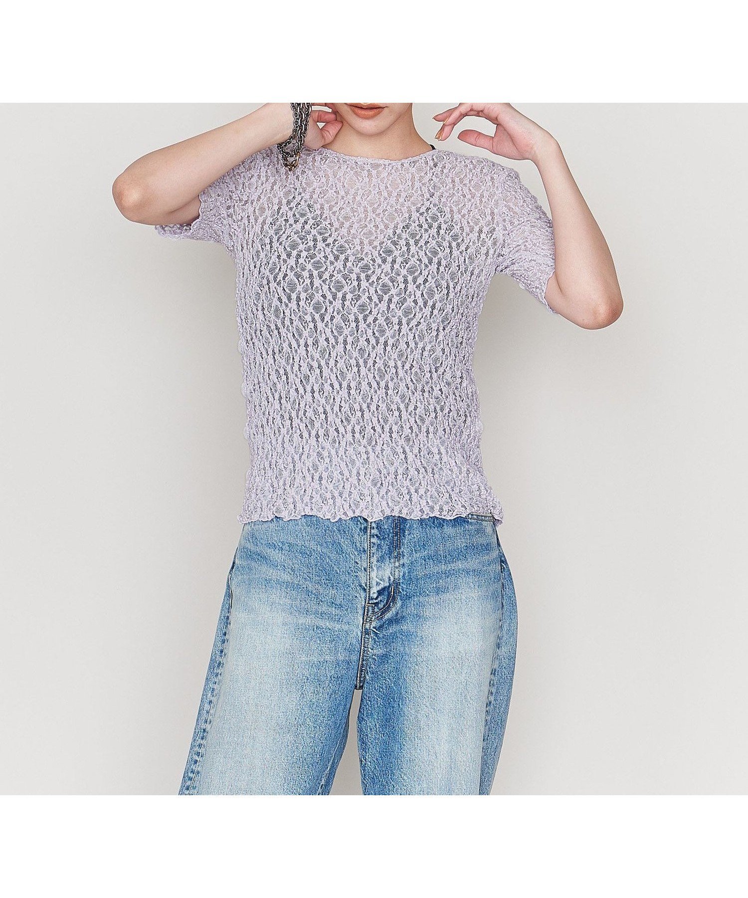 【ユナイテッドアローズ/UNITED ARROWS】のASTRAET レース バックオープン カットソー インテリア・キッズ・メンズ・レディースファッション・服の通販 founy(ファニー) 　ファッション　Fashion　レディースファッション　Fashion for Women　トップス・カットソー　Cut & Sew Tops　カットソー・ベーシックTシャツ　Cut-and-Sewn Tops / Stretch Tees & Basics　おすすめ　Recommended / Our Picks　インナー　Innerwear　カットソー　Cut and Sewn Top　ジャケット　Jacket, Outerwear　ブルゾン　Blouson, Bomber Jacket　レース　Lace, Lace Fabric　半袖　Short Sleeve, Half Sleeve　LILAC|ID: prp329100004641938 ipo3291000000033545648