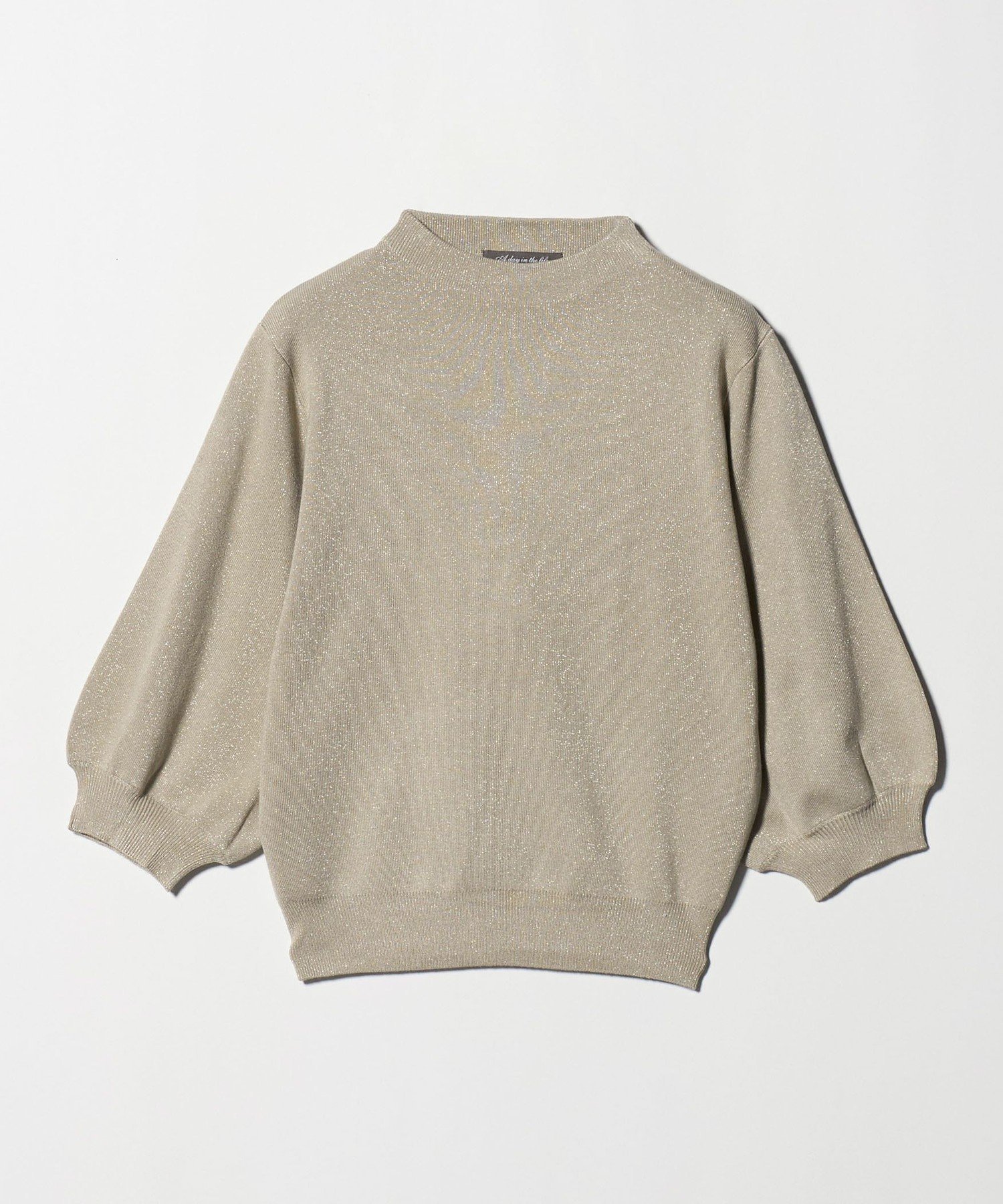 【ユナイテッドアローズ/UNITED ARROWS】のラメ パフスリーブニット A DAY IN THE LIFE インテリア・キッズ・メンズ・レディースファッション・服の通販 founy(ファニー) 　ファッション　Fashion　レディースファッション　Fashion for Women　トップス・カットソー　Cut & Sew Tops　ニット　Knit Tops & Sweaters　おすすめ　Recommended / Our Picks　インナー　Innerwear　コンパクト　Compact, Small Size　スリーブ　Sleeve, Long Sleeve / Short Sleeve　ボトルネック　Bottle Neck, Mock Neck　ワイド　Wide, Wide Fit　エレガント 上品　Elegant　ビジネス 仕事 通勤　Business / Work / Commuting　夏　Summer　秋　Autumn　BEIGE|ID: prp329100004641998 ipo3291000000033479861