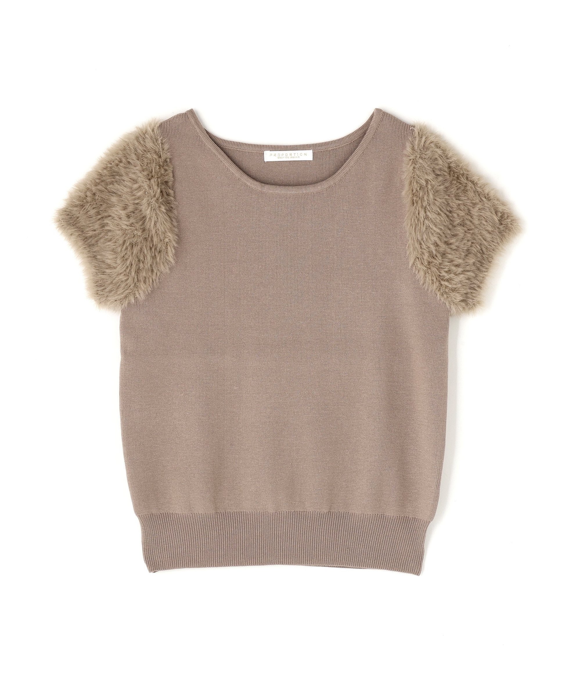 【プロポーション ボディドレッシング/PROPORTION BODY DRESSING】のドッキングスリーブニット インテリア・キッズ・メンズ・レディースファッション・服の通販 founy(ファニー) 　ファッション　Fashion　レディースファッション　Fashion for Women　トップス・カットソー　Cut & Sew Tops　ニット　Knit Tops & Sweaters　おすすめ　Recommended / Our Picks　デニム　Denim, Jeans Material　フェザー　Feather, Feather Detail　フェミニン　Feminine, Girly　人気　Popular, Best Seller　モカ1|ID: prp329100004642077 ipo3291000000033718314