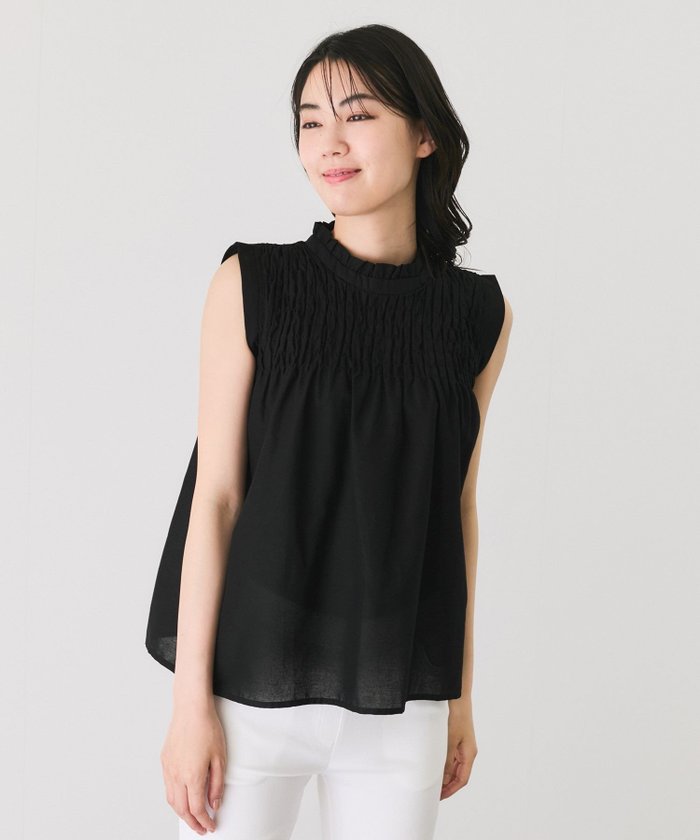 【ジャイロ/JAYRO】のギャザーノースリーブブラウス インテリア・キッズ・メンズ・レディースファッション・服の通販 founy(ファニー) https://founy.com/ ファッション Fashion レディースファッション Fashion for Women トップス・カットソー Cut & Sew Tops キャミソール&ノースリーブ Camisoles & Sleeveless Tops シャツ・ブラウス・オフィスカジュアル Elegant Blouses & Button-Ups エレガント 上品 Elegant 春 Spring サテン Satin, Glossy Fabric サンダル Sandals, Summer Shoes シャーリング Shirring, Ruched シューズ Shoes, Footwear シンプル Simple, Minimal デニム Denim, Jeans Material フィット Fit, Slim Fit フラット Flat, Flat Shoes フリル Frill, Ruffle ポケット Pocket, Pocket Detail S/S・春夏 SS, Spring/Summer, Warm Season 夏 Summer |ID: prp329100004642094 ipo3291000000033550201