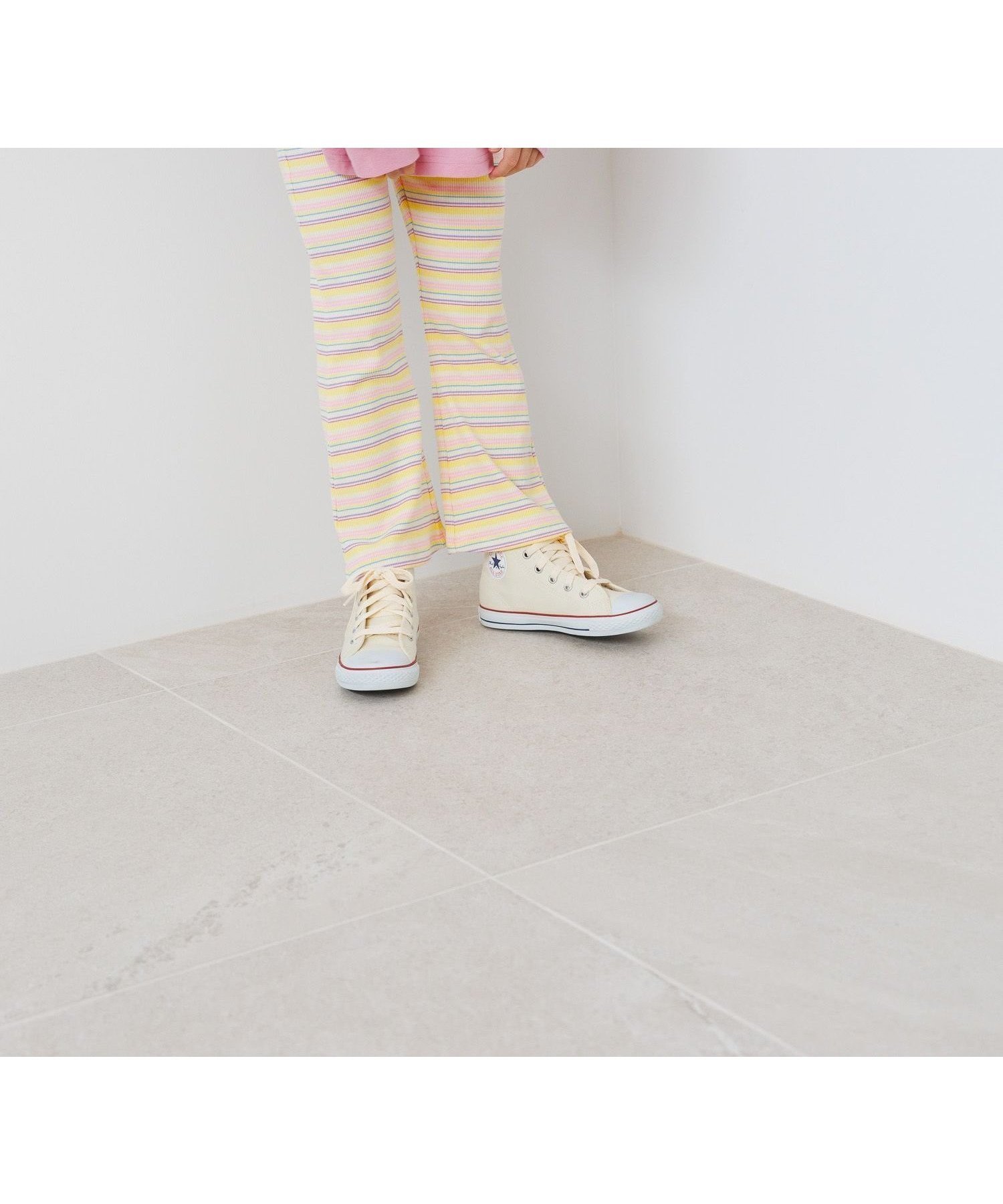 【ベイフロー/BAYFLOW / KIDS】のストレッチ素材 ボーダーフレアパンツ(KIDS) インテリア・キッズ・メンズ・レディースファッション・服の通販 founy(ファニー) 　ファッション　Fashion　キッズファッション　Fashion for Kids　ボトムス　Bottoms　おすすめ　Recommended / Our Picks　ショート　Short, Short Length　スウェット / スエット　Sweatshirt, Sweatwear　ストレッチ　Stretch, Stretchy Fabric　フレア　Flare, Flared　ボーダー　Border, Stripe　レギンス　Leggings, Stretch Pants　冬　Winter / This Winter　アイボリー52|ID: prp329100004642103 ipo3291000000033481357