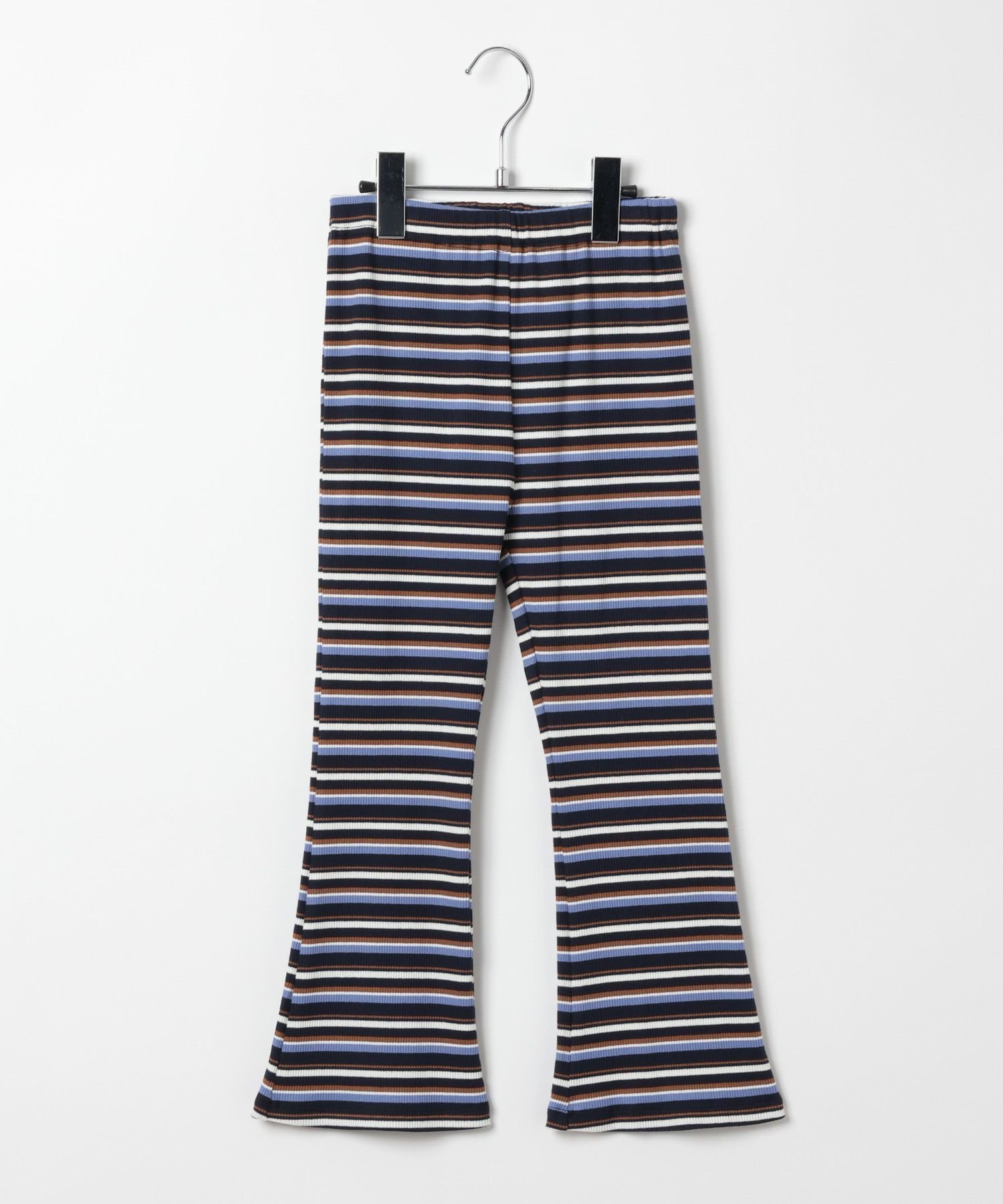 【ベイフロー/BAYFLOW / KIDS】のストレッチ素材 ボーダーフレアパンツ(KIDS) インテリア・キッズ・メンズ・レディースファッション・服の通販 founy(ファニー) 　ファッション　Fashion　キッズファッション　Fashion for Kids　ボトムス　Bottoms　おすすめ　Recommended / Our Picks　ショート　Short, Short Length　スウェット / スエット　Sweatshirt, Sweatwear　ストレッチ　Stretch, Stretchy Fabric　フレア　Flare, Flared　ボーダー　Border, Stripe　レギンス　Leggings, Stretch Pants　冬　Winter / This Winter　ネイビー88|ID: prp329100004642103 ipo3291000000033481358