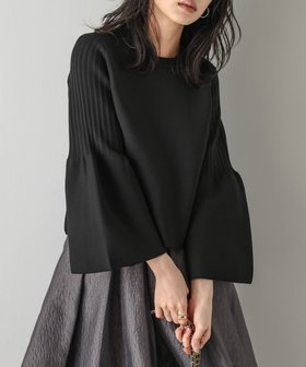 【ラジュール/Lajour】の日本製 リブニットプルオーバー 人気、トレンドファッション・服の通販 founy(ファニー) ファッション Fashion レディースファッション Fashion for Women トップス・カットソー Cut & Sew Tops ニット Knit Tops & Sweaters カジュアルプルオーバー・ニットトップス Pullovers & Knit Tops / Casual Pullovers おすすめ Recommended / Our Picks スリーブ Sleeve, Long Sleeve / Short Sleeve フレア Flare, Flared エレガント 上品 Elegant 日本製 Made In Japan |ID:prp329100004642153