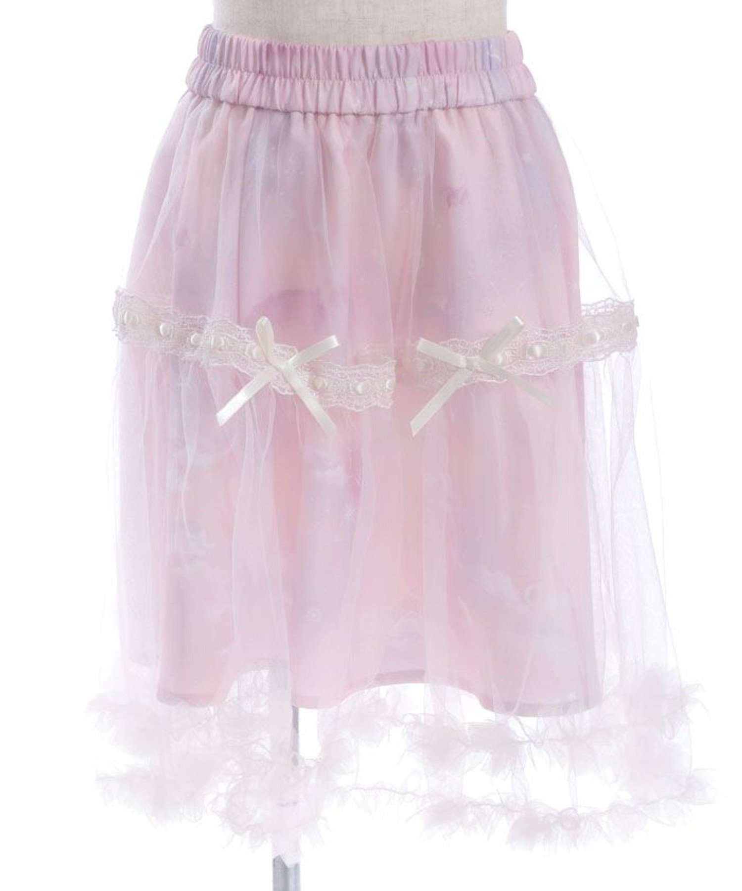 【アクシーズ ファム/axes femme / KIDS】のスターリーチュールスカート インテリア・キッズ・メンズ・レディースファッション・服の通販 founy(ファニー) 　ファッション　Fashion　キッズファッション　Fashion for Kids　おすすめ　Recommended / Our Picks　シンプル　Simple, Minimal　チェック　Check, Plaid, Tartan　チュール　Tulip, Tulip Motif　フリル　Frill, Ruffle　プリント　Print, Printed Pattern　リボン　Ribbon, Bow　ロマンティック　Romantic, Feminine Style　ラベンダー|ID: prp329100004642158 ipo3291000000033482198