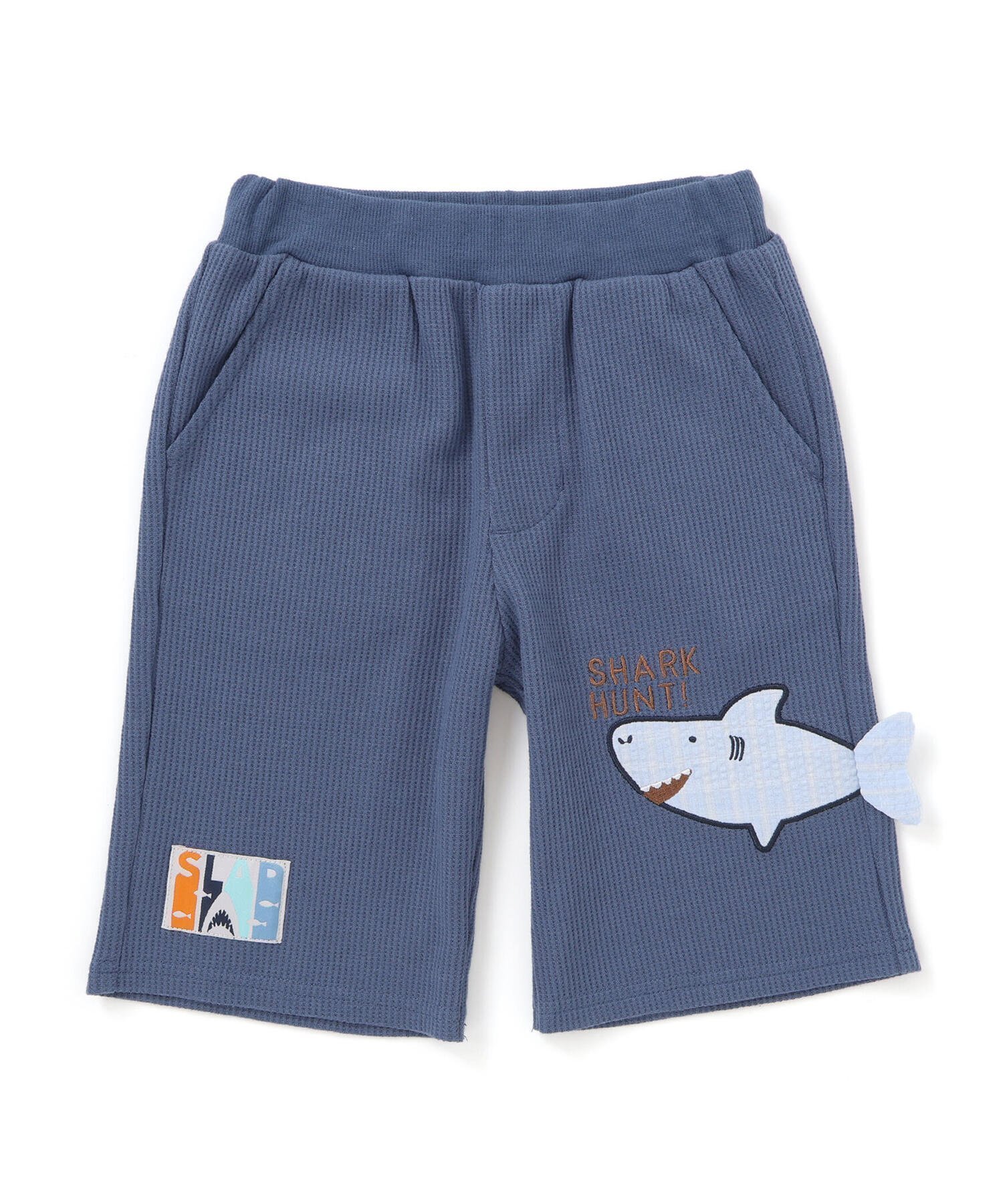 【その他のブランド/Other】の【吸汗速乾】ピョコッとサメシッポハーフパンツ(80~120cm) インテリア・キッズ・メンズ・レディースファッション・服の通販 founy(ファニー) 　ファッション　Fashion　キッズファッション　Fashion for Kids　ボトムス　Bottoms　ハーフ　Half, Half-Length　ワッフル　Waffle, Waffle Knit　2025年　2025　2025春夏・S/S　Spring/Summer 2025 SS25　ネイビー|ID: prp329100004642187 ipo3291000000033482607