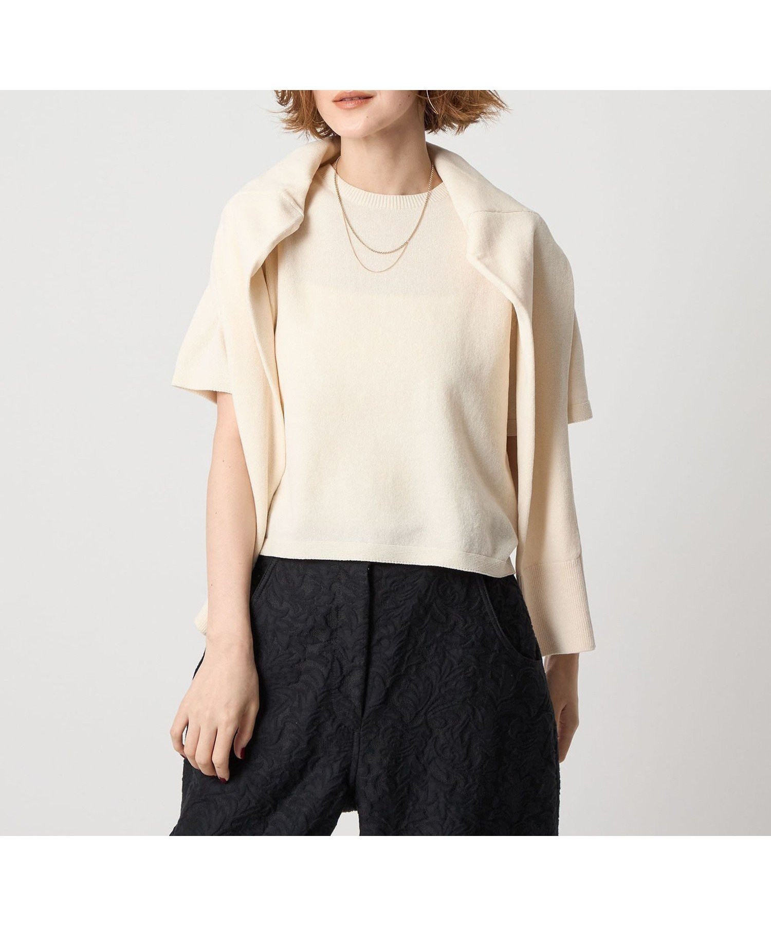【ユナイテッドアローズ/UNITED ARROWS】のconte コットン ニットTシャツ 人気、トレンドファッション・服の通販 founy(ファニー) 　ファッション　Fashion　レディースファッション　Fashion for Women　トップス・カットソー　Cut & Sew Tops　ニット　Knit Tops & Sweaters　シャツ・ブラウス・オフィスカジュアル　Elegant Blouses & Button-Ups　ロングTシャツ・Tシャツ　Longline T-Shirts & Tees　コンパクト　Compact, Small Size　シンプル　Simple, Minimal　 other-1|ID: prp329100004642213 ipo3291000000033482838