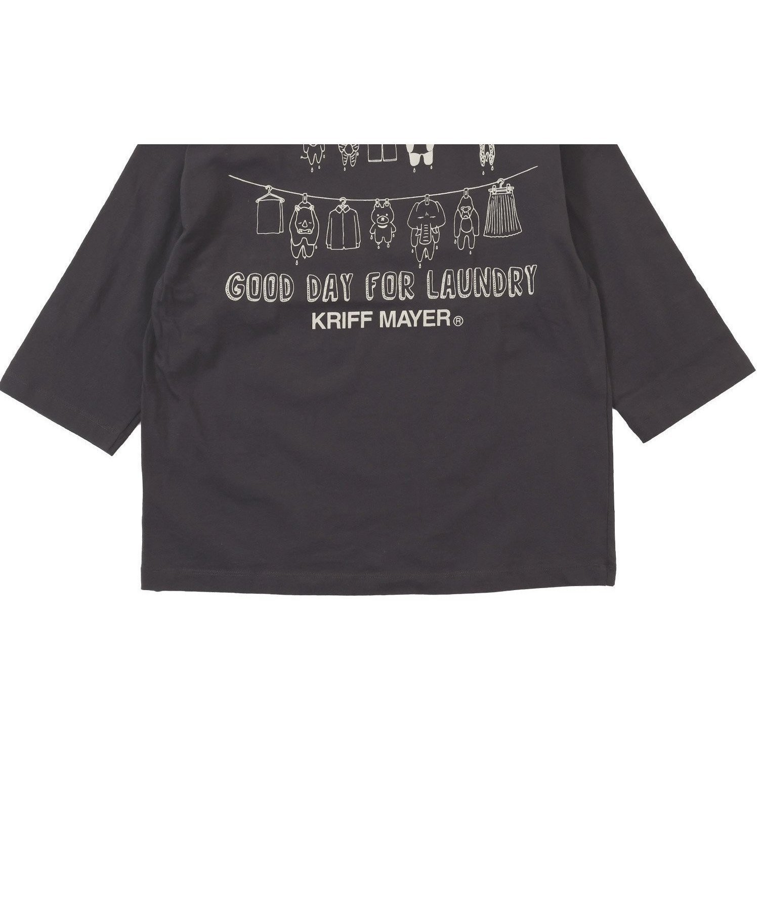 【クリフメイヤー キッズ/KRIFF MAYER / KIDS】の楽LUCK-七分袖T(ランドリー) インテリア・キッズ・メンズ・レディースファッション・服の通販 founy(ファニー) 　ファッション　Fashion　キッズファッション　Fashion for Kids　アウトドア　Outdoor Clothing　アニマル　Animal Print　春　Spring　カットソー　Cut and Sewn Top　シンプル　Simple, Minimal　人気　Popular, Best Seller　メンズ　Men's, Menswear　S/S・春夏　SS, Spring/Summer, Warm Season　おすすめ　Recommended / Our Picks　夏　Summer　CHARCOAL|ID: prp329100004642225 ipo3291000000033482921