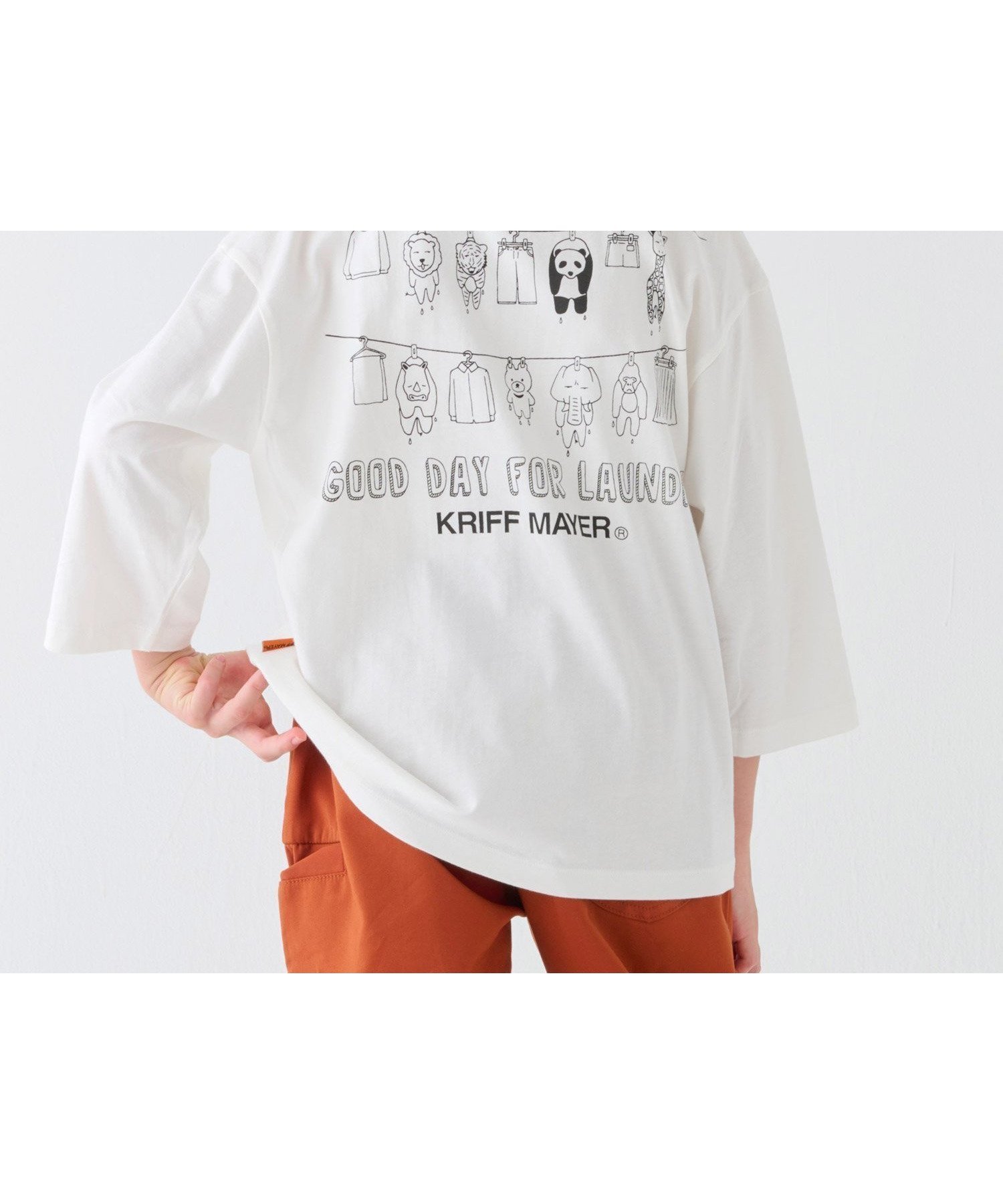 【クリフメイヤー キッズ/KRIFF MAYER / KIDS】の楽LUCK-七分袖T(ランドリー) インテリア・キッズ・メンズ・レディースファッション・服の通販 founy(ファニー) 　ファッション　Fashion　キッズファッション　Fashion for Kids　アウトドア　Outdoor Clothing　アニマル　Animal Print　春　Spring　カットソー　Cut and Sewn Top　シンプル　Simple, Minimal　人気　Popular, Best Seller　メンズ　Men's, Menswear　S/S・春夏　SS, Spring/Summer, Warm Season　おすすめ　Recommended / Our Picks　夏　Summer　OFF|ID: prp329100004642225 ipo3291000000033482923